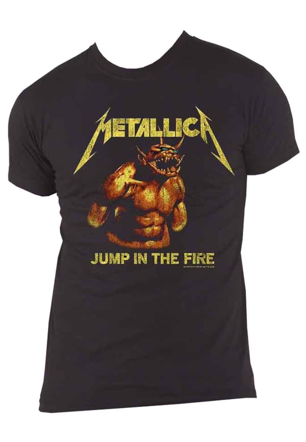 Metallica T Shirt Jump In The Fire Vintage Band Logo Official Unisex Black