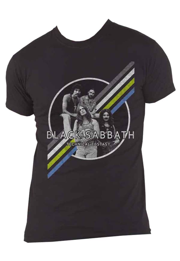 Black Sabbath T Shirt Technical Ecstasy Band Logo Official Unisex Black