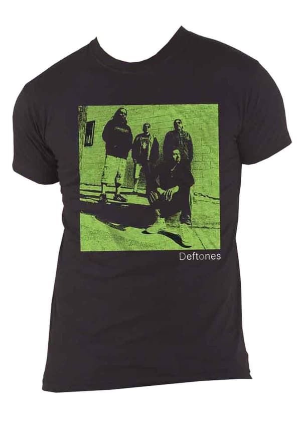 Deftones T Shirt Green Photo Band Logo Official Unisex Black