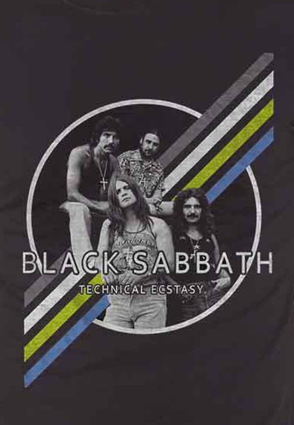 Black Sabbath T Shirt Technical Ecstasy Band Logo Official Unisex Black