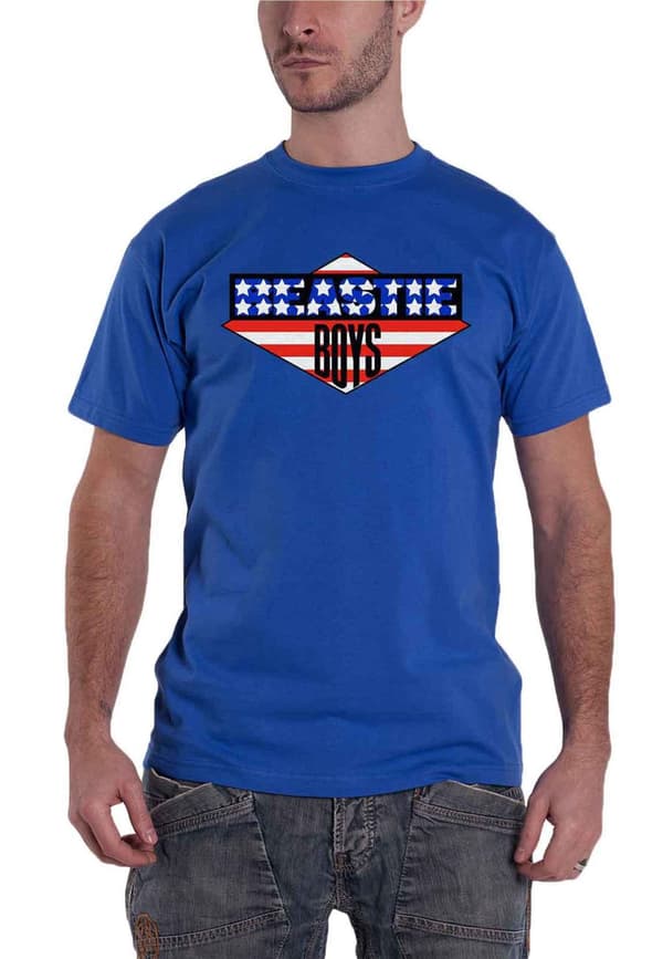 The Beastie Boys T Shirt American Flag Band Logo Official Mens Blue Blue M