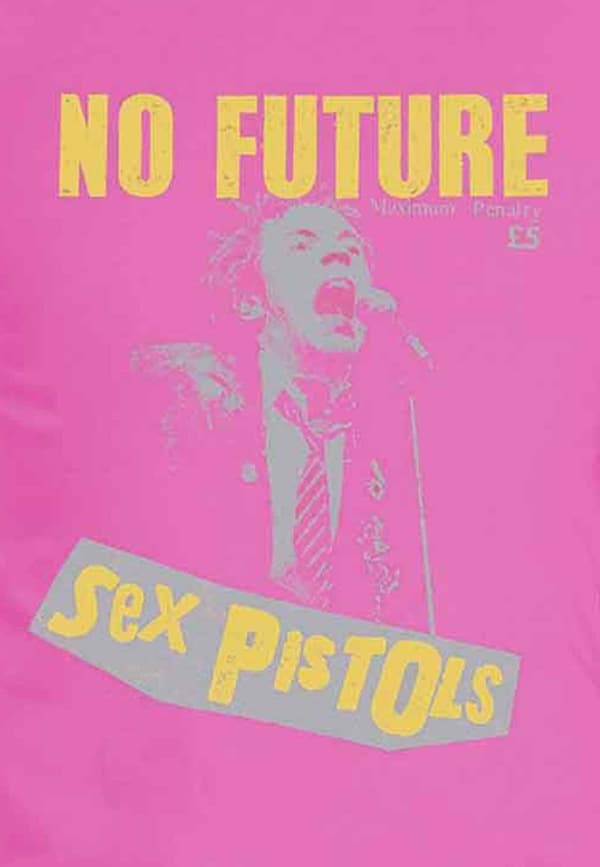The Sex Pistols T Shirt No Future Band Logo Official Mens Pink