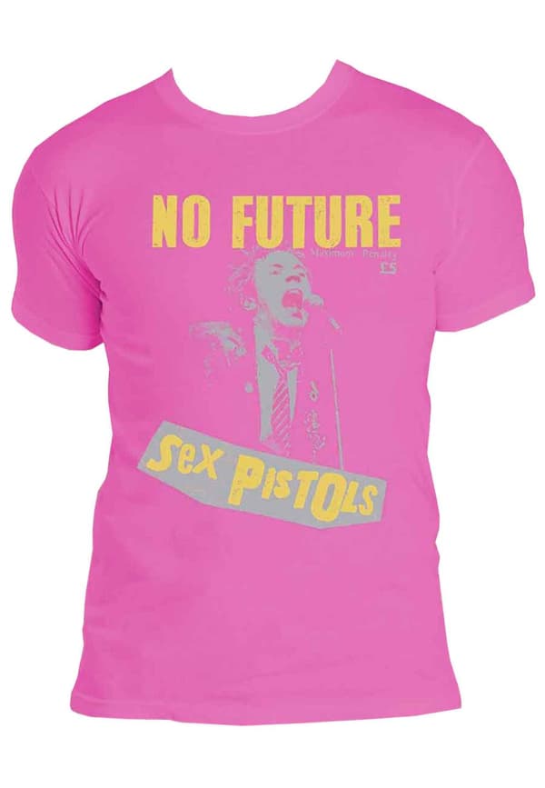 The Sex Pistols T Shirt No Future Band Logo Official Mens Pink