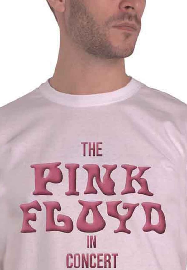 Pink Floyd T Shirt In Concert Puff Print Logo Official Unisex White
