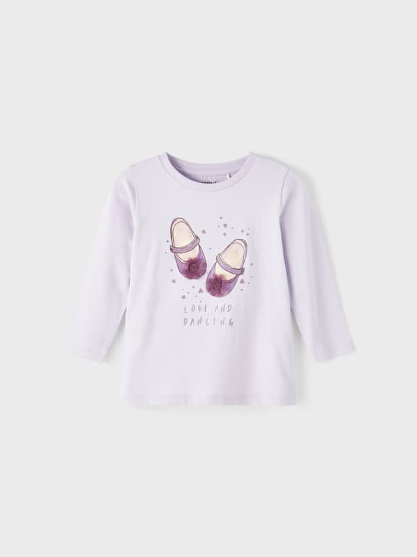 Name it Lila Top med Ballerina och Applikation Storlek 86
