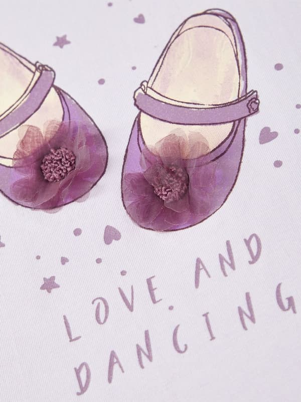 Name it Lila Top med Ballerina och Applikation Storlek 110