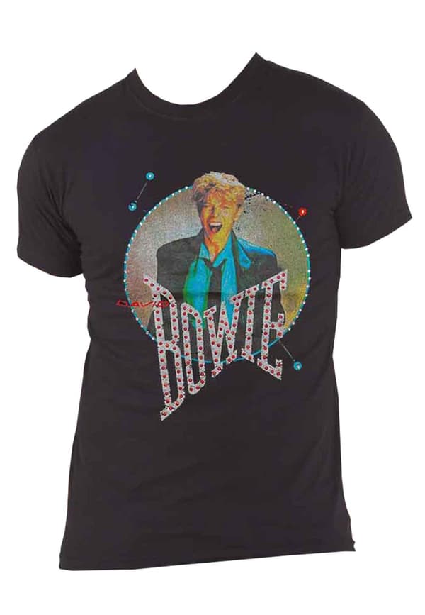 David Bowie T Shirt Vintage 1983 Diamante Logo Official Unisex Black