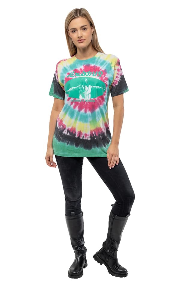 Bob Marley T Shirt Exodus Oval Logo Official Unisex Tie Dye Black