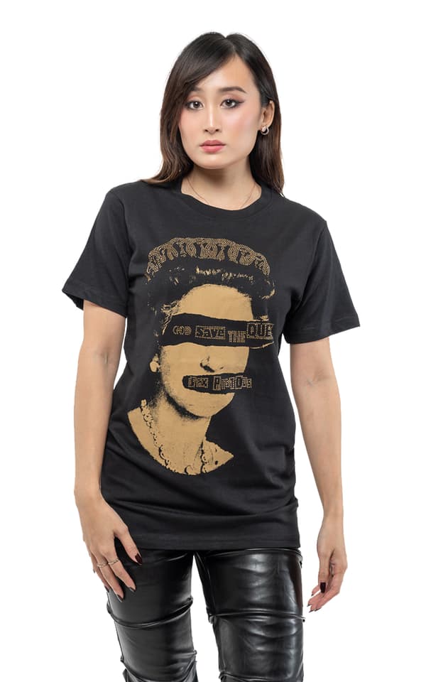 The Sex Pistols T Shirt God Save The Queen Diamante Official Unisex Black