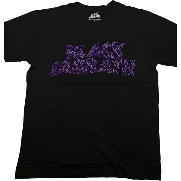 Black Sabbath Unisex T-Shirt: Wavy Logo (Diamante) (Medium)