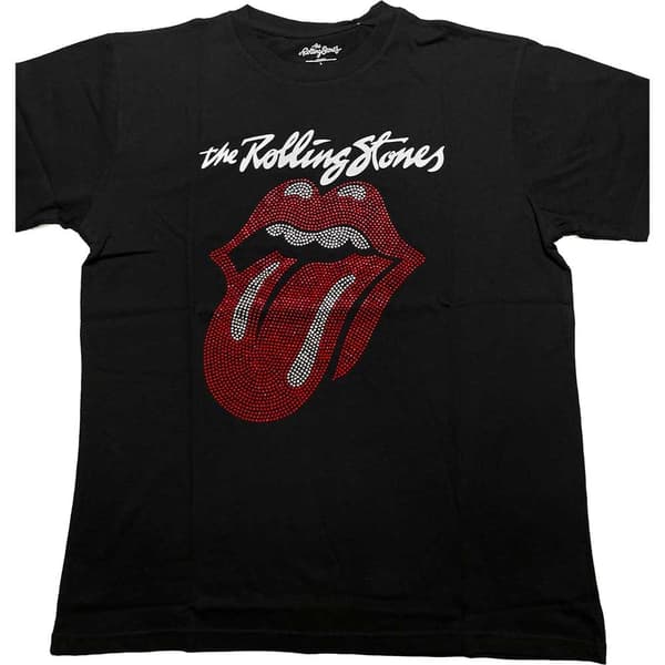 The Rolling Stones Unisex T-Shirt: Logo & Tongue (Diamante) (Medium)