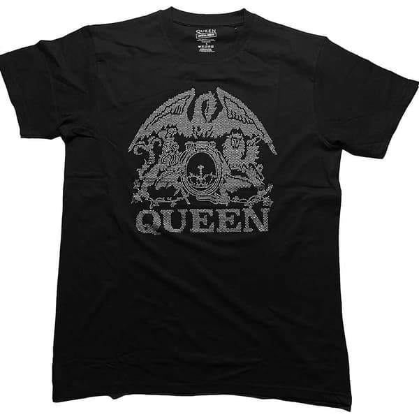 Queen Unisex T-Shirt: Crest (Diamante) (Large)