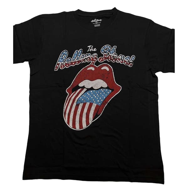 The Rolling Stones Unisex T-Shirt: USA Tongue (Diamante) (Medium)