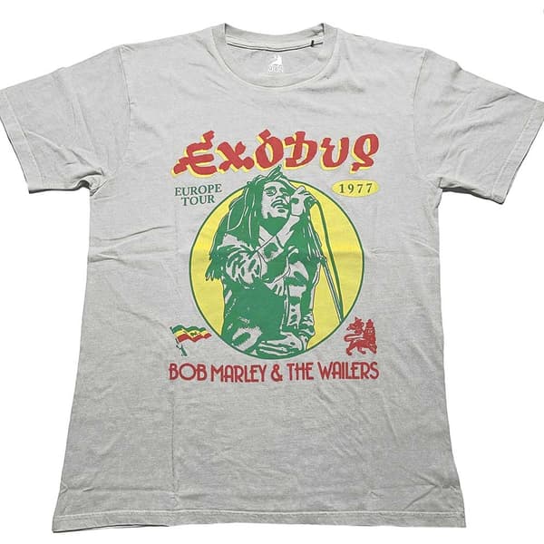 Bob Marley Unisex T-Shirt: 1977 Tour (Dye-Wash) (Large)