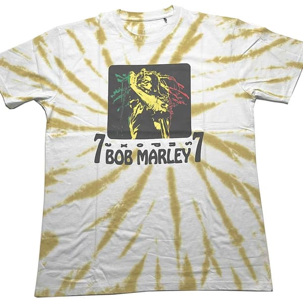 Bob Marley Unisex T-Shirt: 77 (Dye-Wash) (Large)