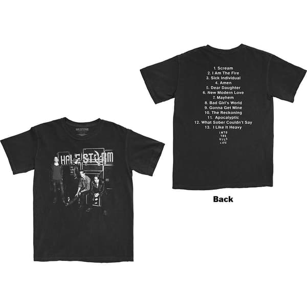 Halestorm Unisex T-Shirt: The Wild Cover (Back Print) (Medium)