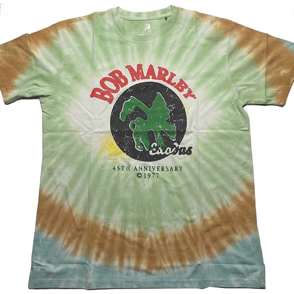 Bob Marley Unisex T-Shirt: 45th Anniversary (Dye-Wash) (Small)