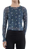 Miniatyrbild 3 av 4: Nightmare Before Christmas Mesh Top Mystic Night Print Cropped Girls Womens