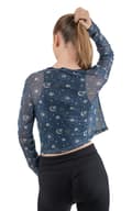 Miniatyrbild 4 av 4: Nightmare Before Christmas Mesh Top Mystic Night Print Cropped Girls Womens