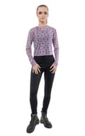 Miniatyrbild 2 av 4: Beetlejuice Mesh Top Beetle Print Cropped Christmas Girls Womens Purple