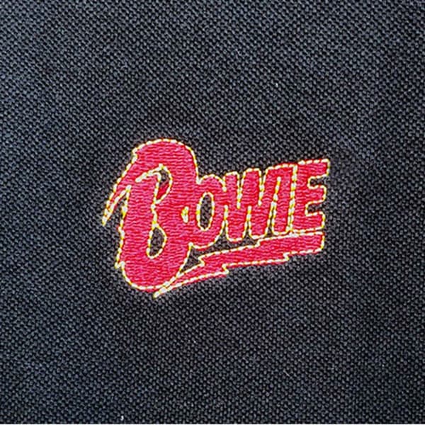 David Bowie Polo Shirt Flash Logo Official Mens Black