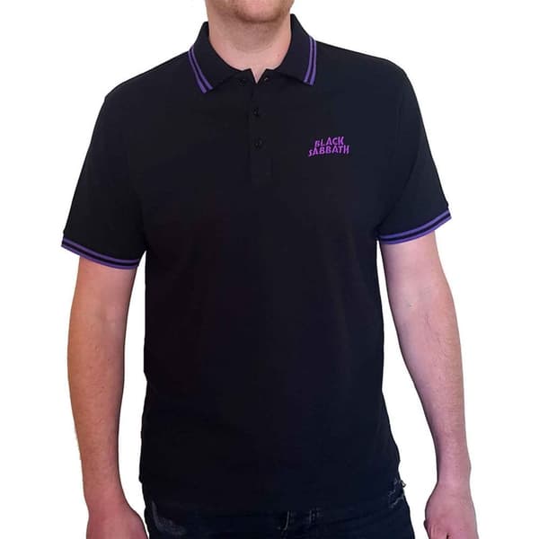 Black Sabbath Polo Shirt Wavy Band Logo Official Unisex Black