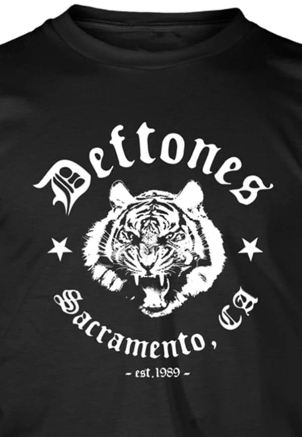 Deftones T Shirt Sacramento Tiger Band Logo Official Mens Black