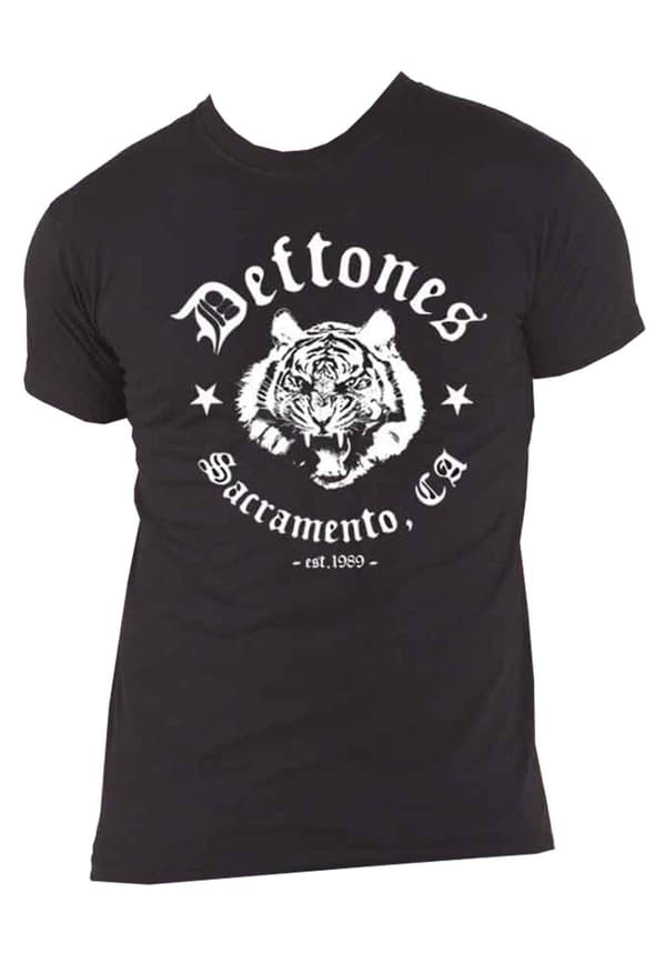 Deftones T Shirt Sacramento Tiger Band Logo Official Mens Black