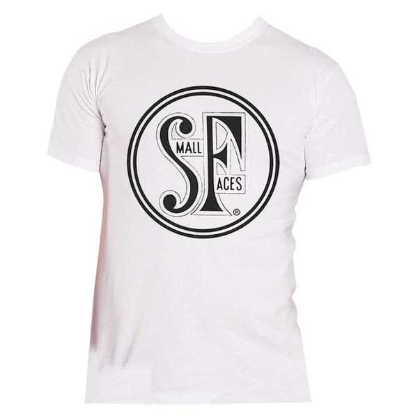 Small Faces T Shirt Band Logo Official Mens White