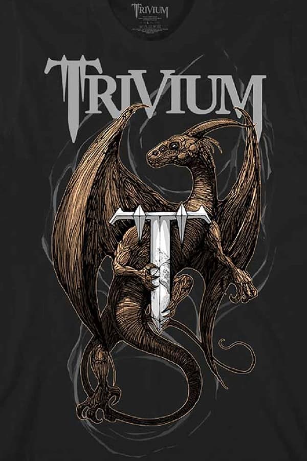 Trivium T Shirt Perched Dragon Band Logo Official Unisex Black