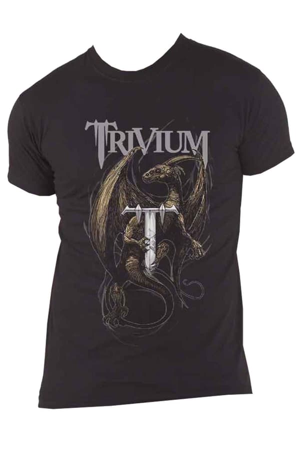 Trivium T Shirt Perched Dragon Band Logo Official Unisex Black