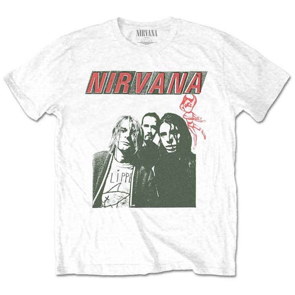 Nirvana T Shirt Flipper Photo Band Logo Official Unisex White