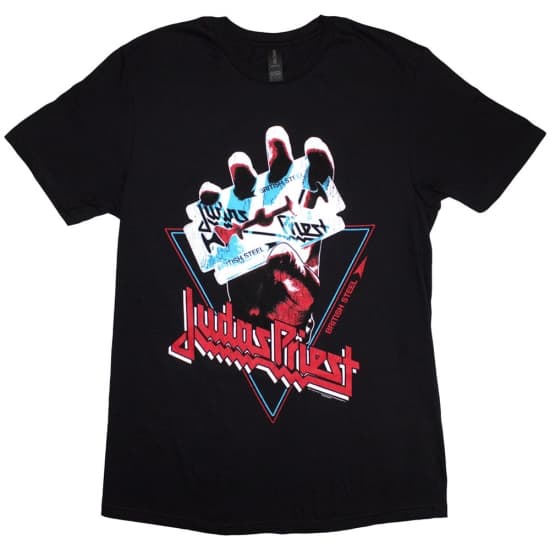 Judas Priest - Unisex T-Shirt: British Steel Hand Triangle