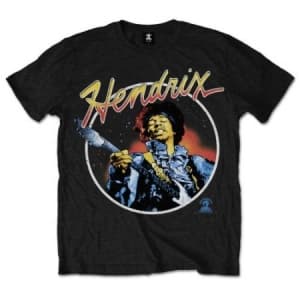 Jimi Hendrix - Unisex Tee: Script Circle (S)