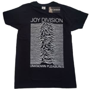 Joy Division -  Unknown Pleasures White on Black Unisex Tee (S)