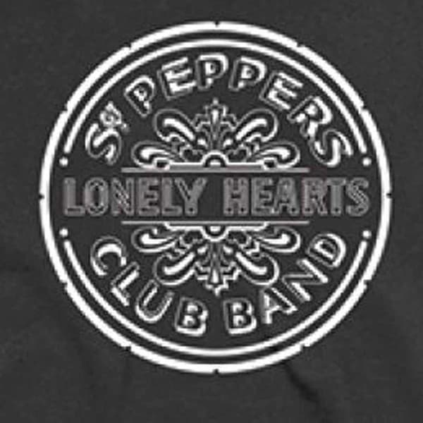 The Beatles T Shirt Sgt Pepper Mono Band Logo Official Womens Skinny Fit Black