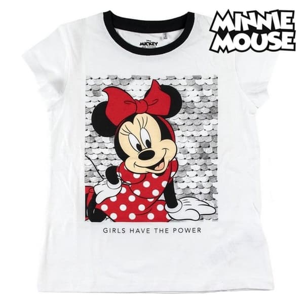 Child's Short Sleeve T-Shirt Minnie Mouse White