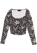 Miniatyrbild 1 av 4: Stranger Things Top Hellfire Club All Over Print Long Sleeve Girls Womens
