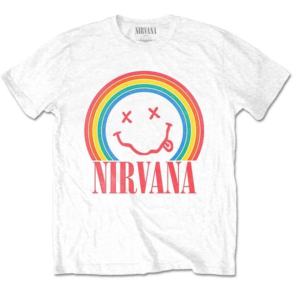 Nirvana Unisex T-Shirt: Smiley Rainbow (XX-Large)