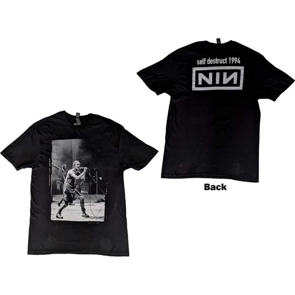 Nine Inch Nails Unisex T-Shirt: Self Destruct '94 (Back Print) (Large)
