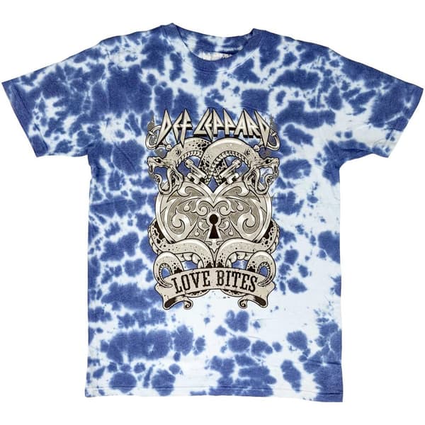 Def Leppard Unisex T-Shirt: Love Bites (Wash Collection) (Small)