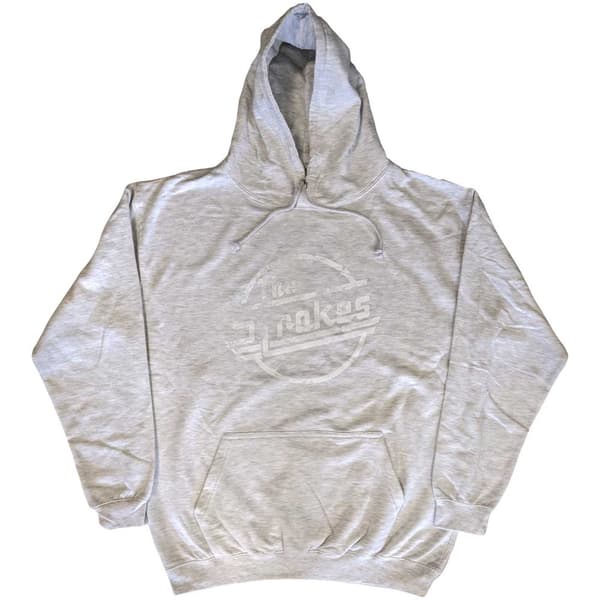 The Strokes Unisex Pullover Hoodie: Distressed Magna Mono (Small)