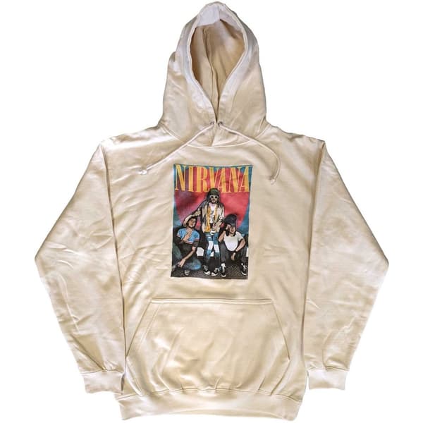Nirvana Unisex Pullover Hoodie: Trapper Hat Mono Logo (Large)