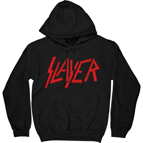 Slayer Unisex Pullover Hoodie: Distressed Logo (X-Large)