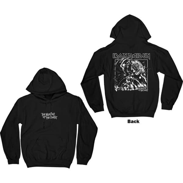 Iron Maiden Unisex Pullover Hoodie: Number Of The Beast One Colour (Back Print) (X-Large)