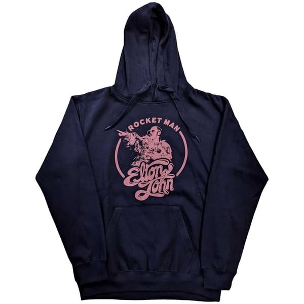Elton John Unisex Pullover Hoodie: Rocketman Circle Point (Medium)