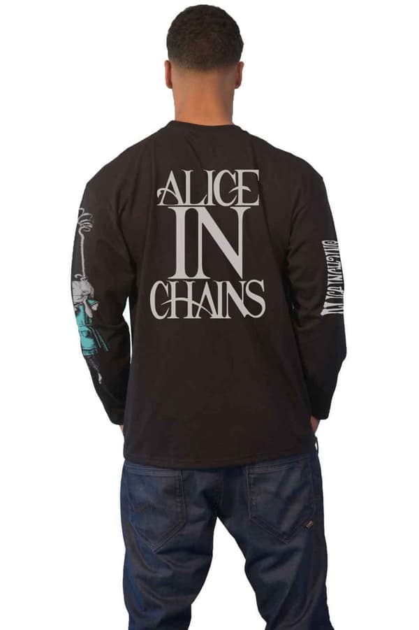 Alice In Chains T Shirt Wonderland Band Logo Official Mens Black Long Sleeve