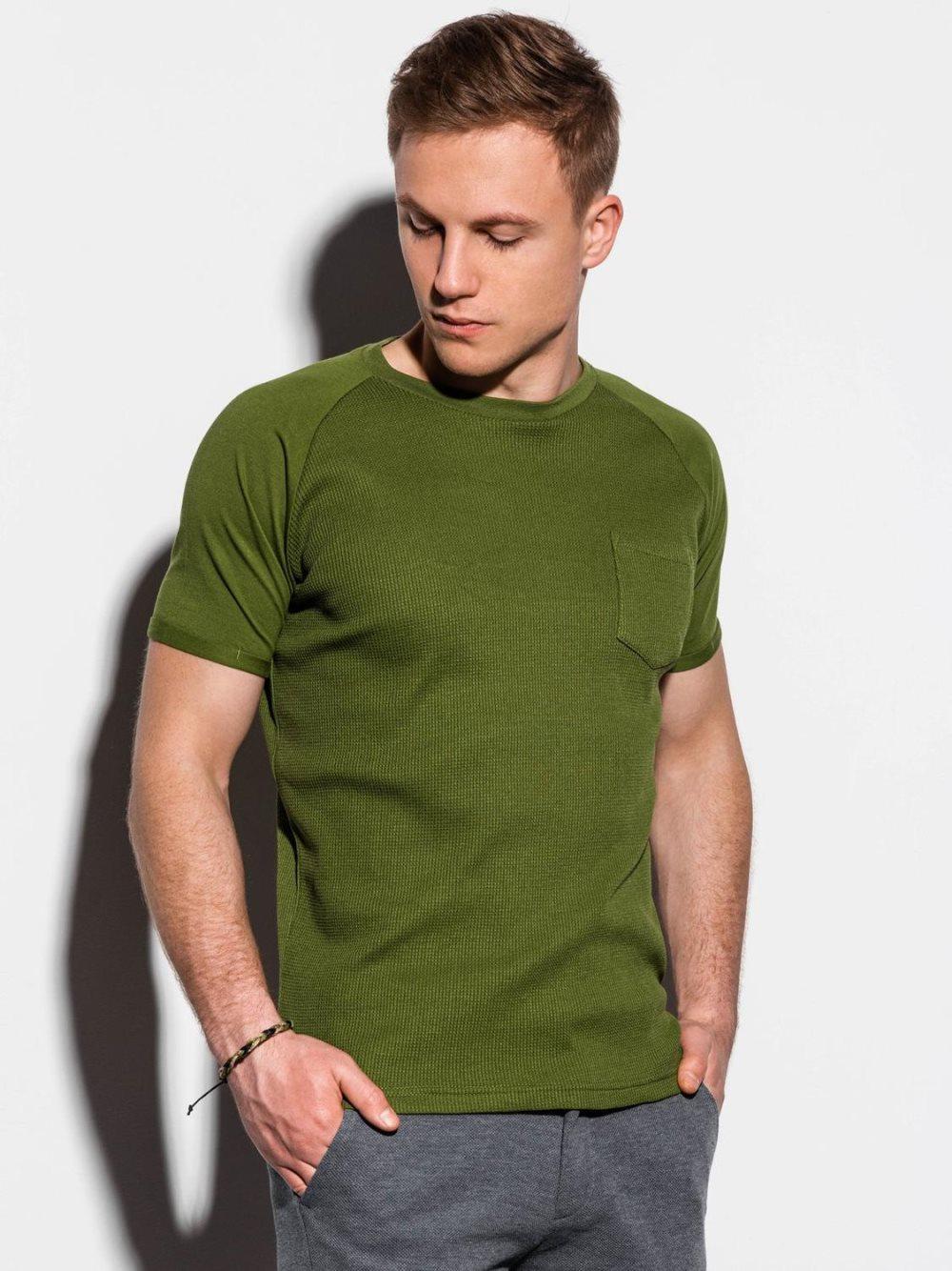 Men's plain t-shirt S1182 - olive