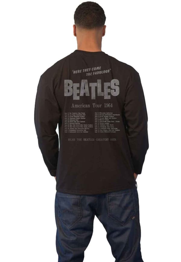 The Beatles T Shirt Hard Days Night Official Unisex Black Long Sleeve