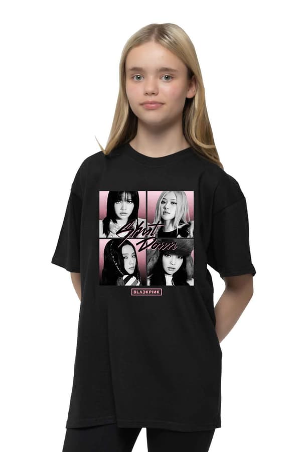 BlackPink T Shirt Shut Down Photo Grid Band Logo Official Unisex Black